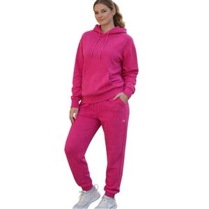 Fabletics Hot Pink Athleisure Hoodie and Jogger Matching Set Loungewear Size M